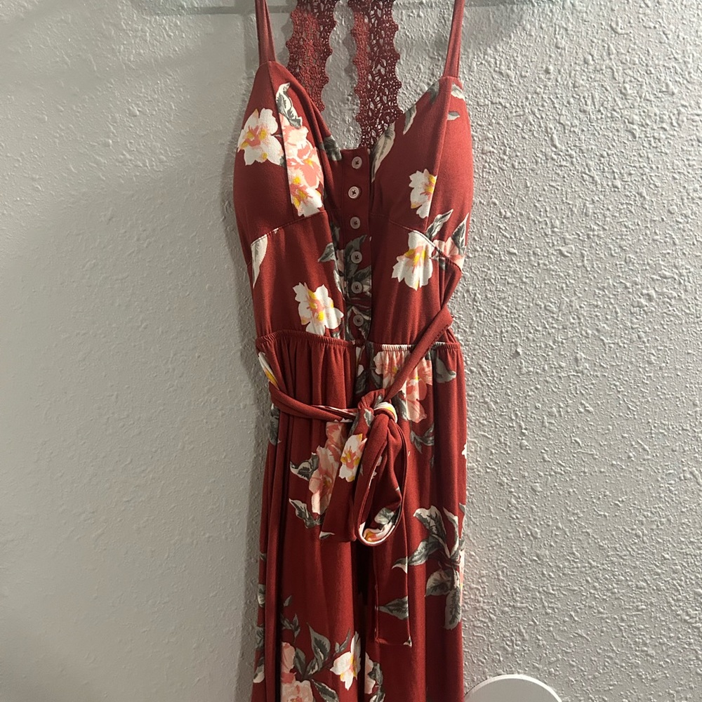 Small Floral Print Capri Jumpsuit